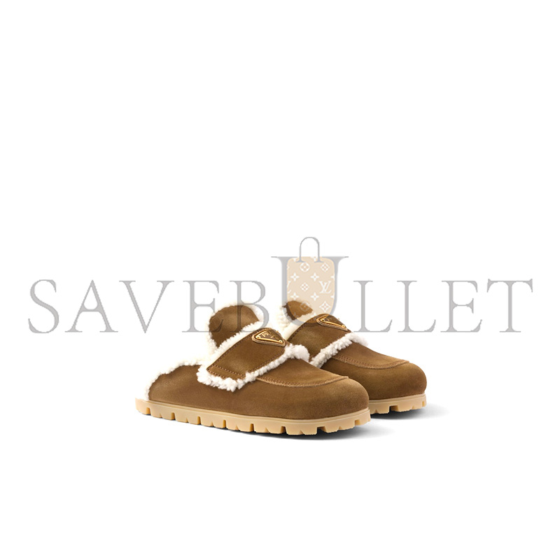 PRADA SUEDE AND SHEARLING SLIPPERS 1S711M PRADA SUEDE AND SHEARLING SLIPPERS 1S711M